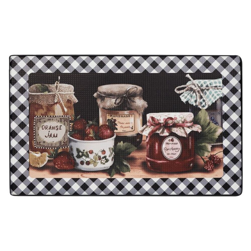 Mason-Jars Window Kitchen Curtains Printed - 30" (W) x 20" (L) Anti-Fatigue Mat,